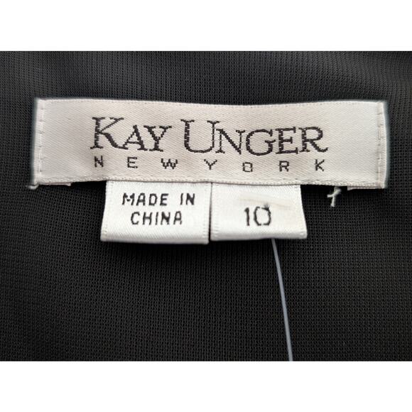 NWT Kay Unger Black Knee-Length Evening Dress Size 10 Elegant Cocktail Formal - Picture 4 of 5